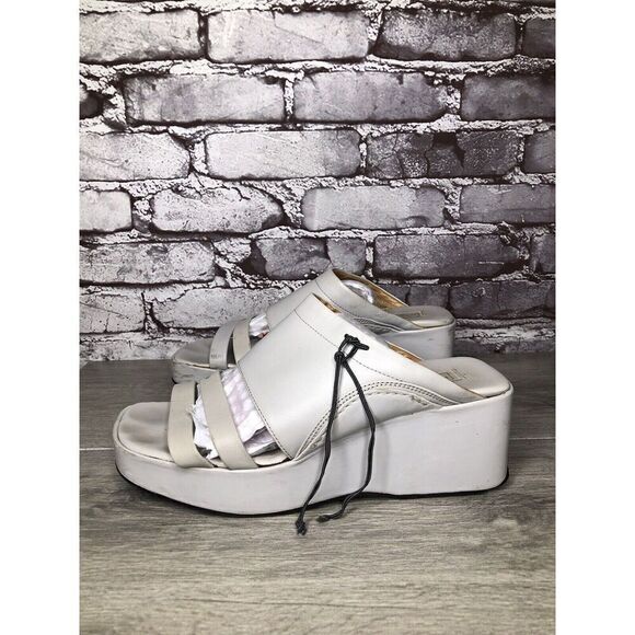 Bagnoli & Bonifacio Ivory Leather Strap Wedge Sandals Women Sz 40EU/9.5M US - Picture 7 of 16